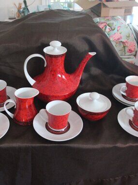 Vintage Coffee/Tea Set Block Espana Flamenco Brand Original Like New.
